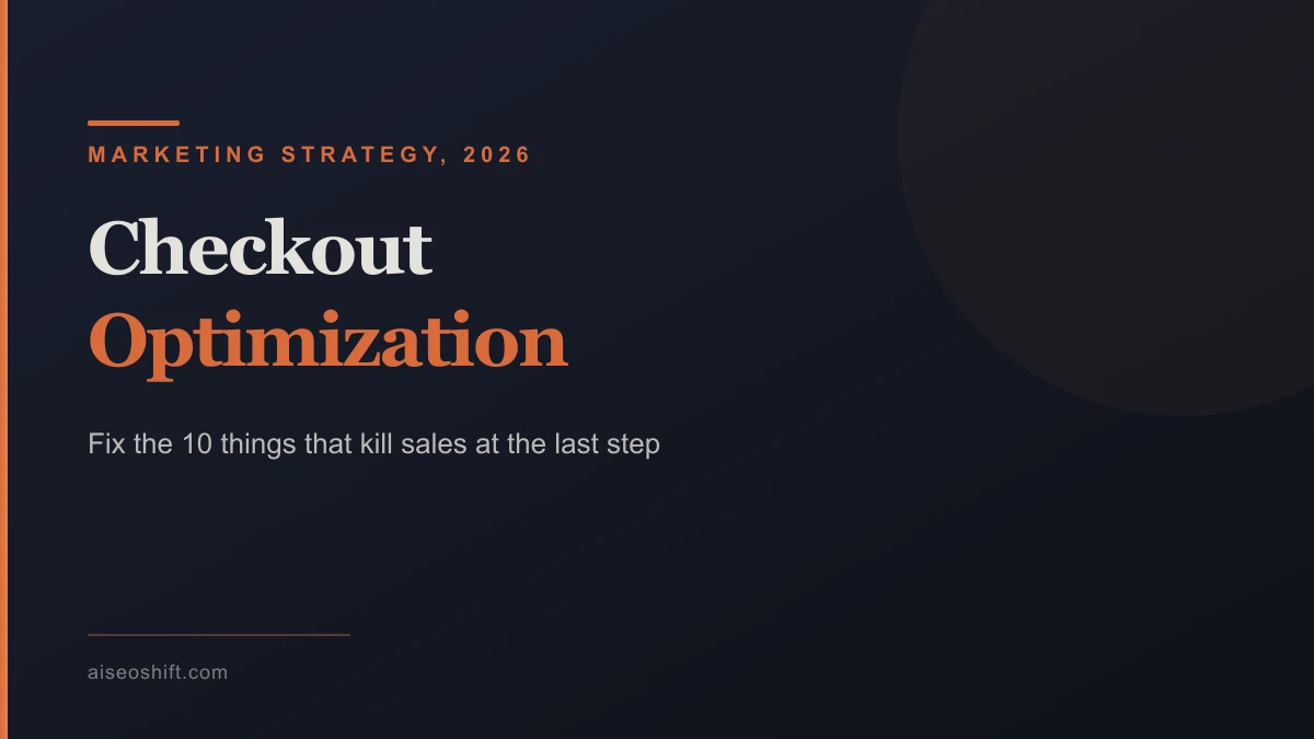 Checkout optimization hero graphic showing a checkout flow with friction points highlighted