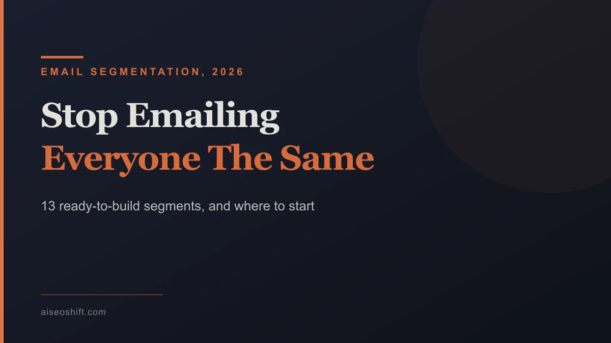 Illustration of an email list splitting into labeled segments based on behavior and lifecycle stage