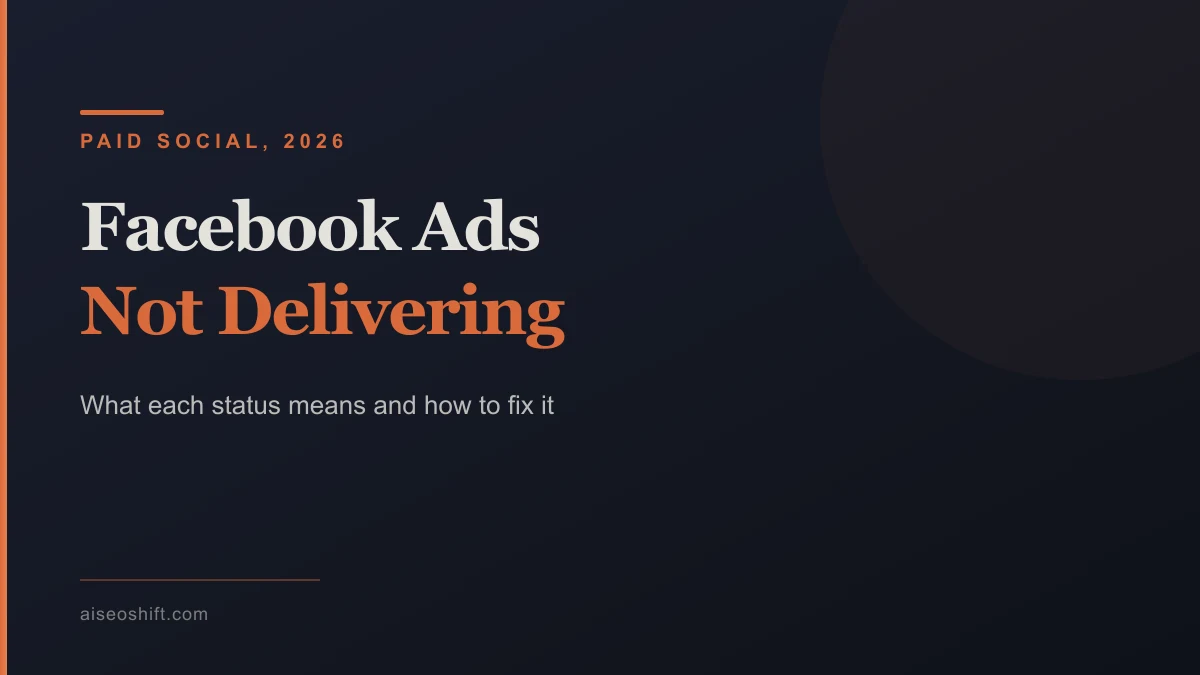 Facebook Ads Manager delivery status troubleshooting guide hero image