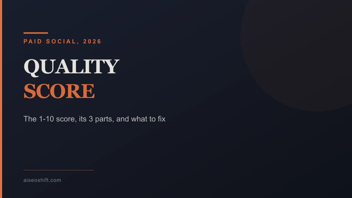 Hero graphic for a guide to Google Ads Quality Score and its three components