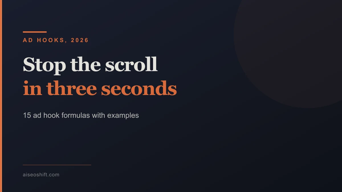 How to write ad hooks that stop the scroll: 15 formulas with examples