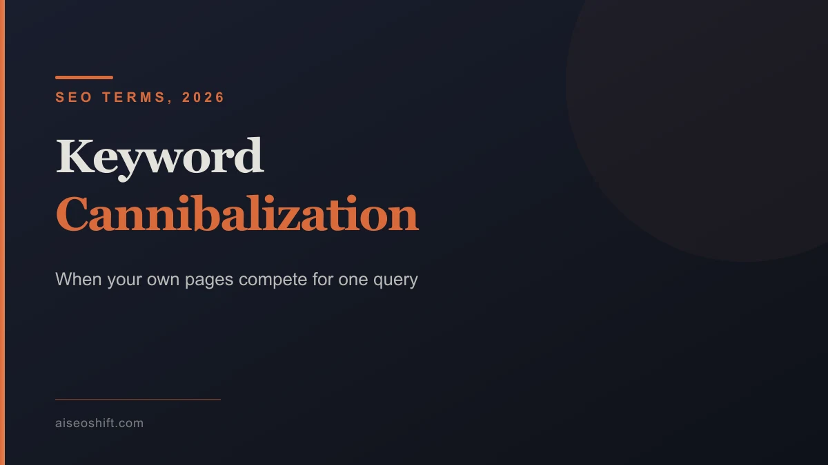 Two website pages competing for the same search query, illustrating keyword cannibalization