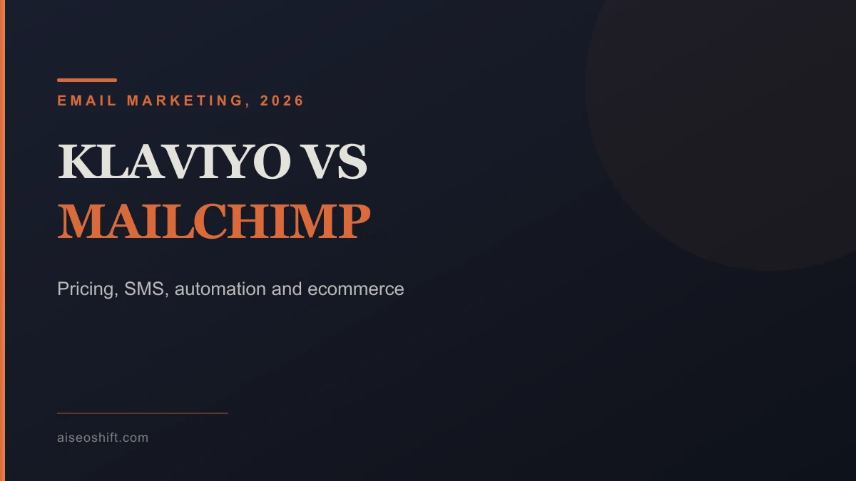 Klaviyo vs Mailchimp comparison covering pricing, SMS, automation and ecommerce features