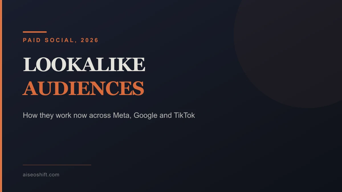 Hero graphic for a 2026 guide to lookalike audiences across ad platforms