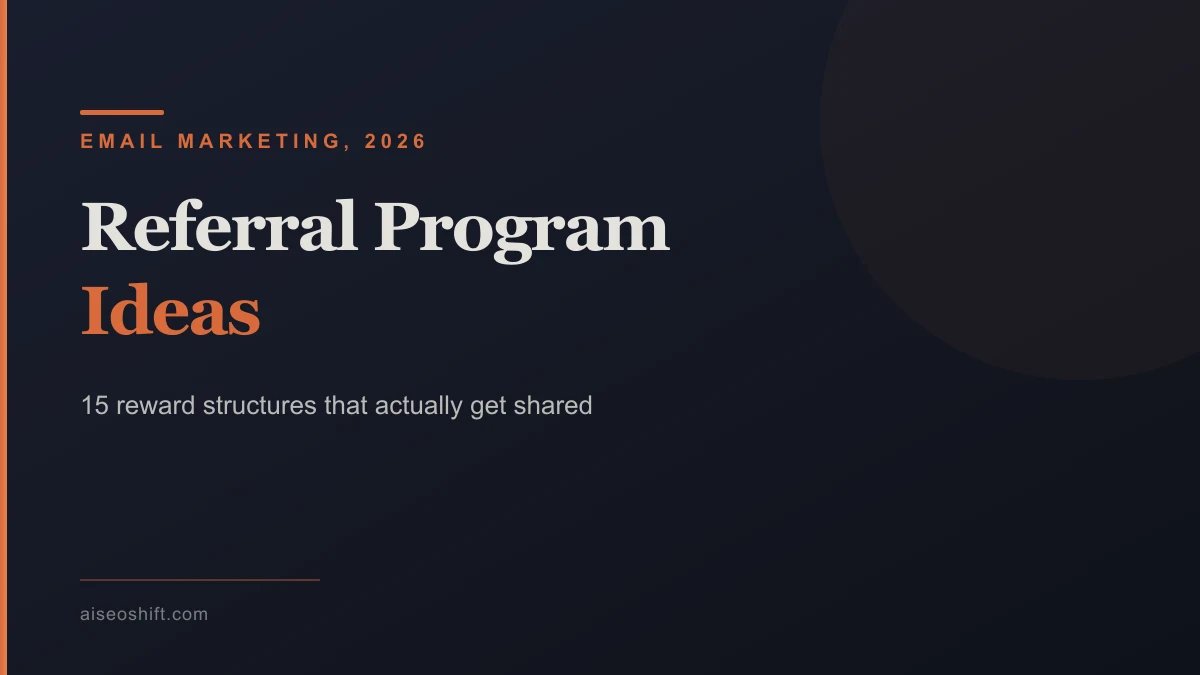 Referral program ideas hero graphic showing two people exchanging a reward icon