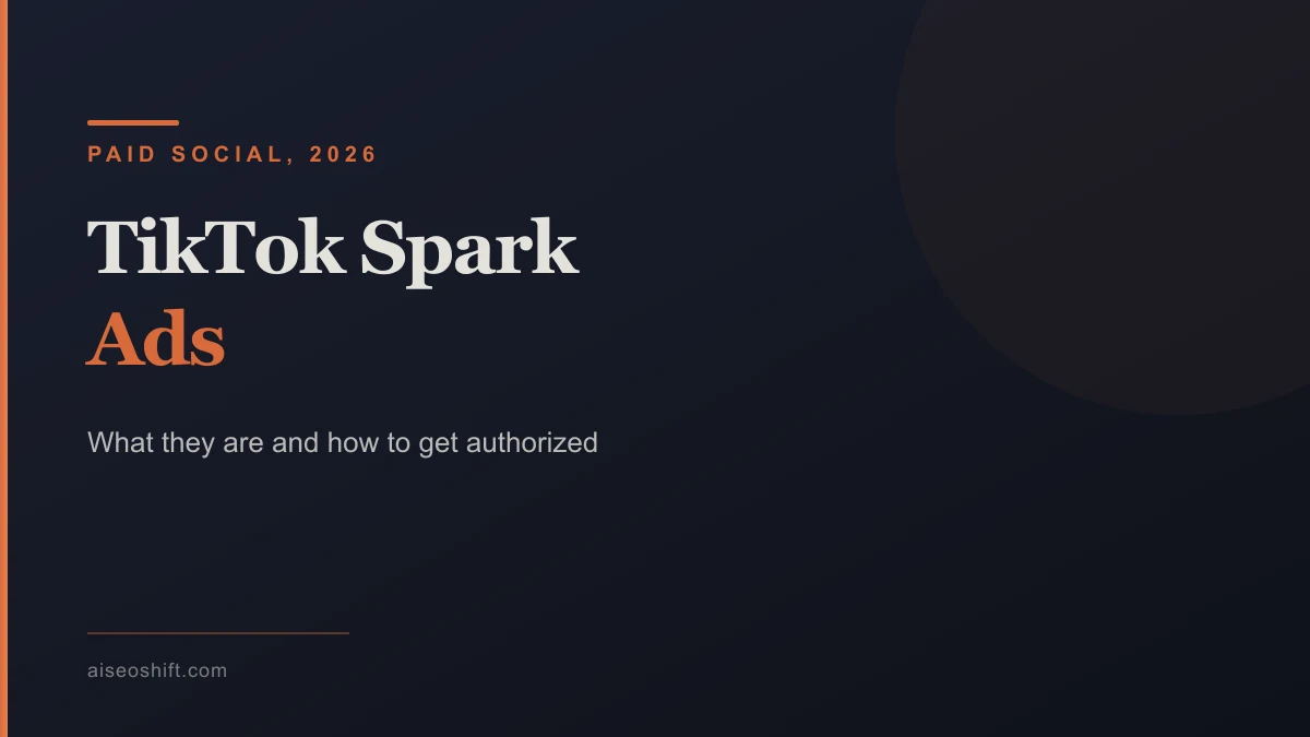 Hero graphic for TikTok Spark Ads guide showing the creator authorization code flow
